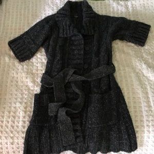 Express Charcoal/Multi Sweater Jacket